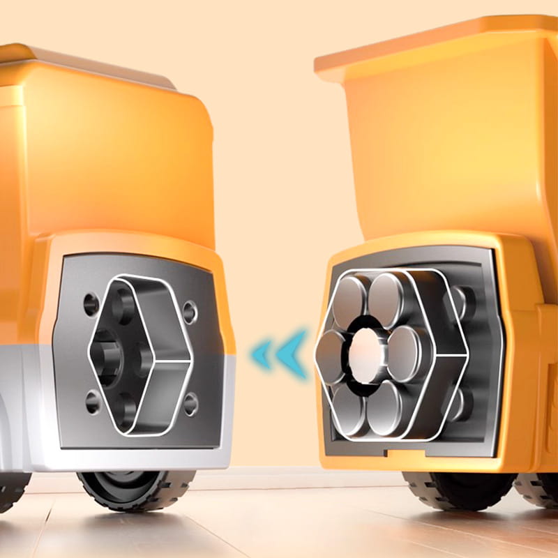TransformaTruck™ Magnetiskt leksaksset | Magnetisk ombyggbar bygg- och monteringsbil