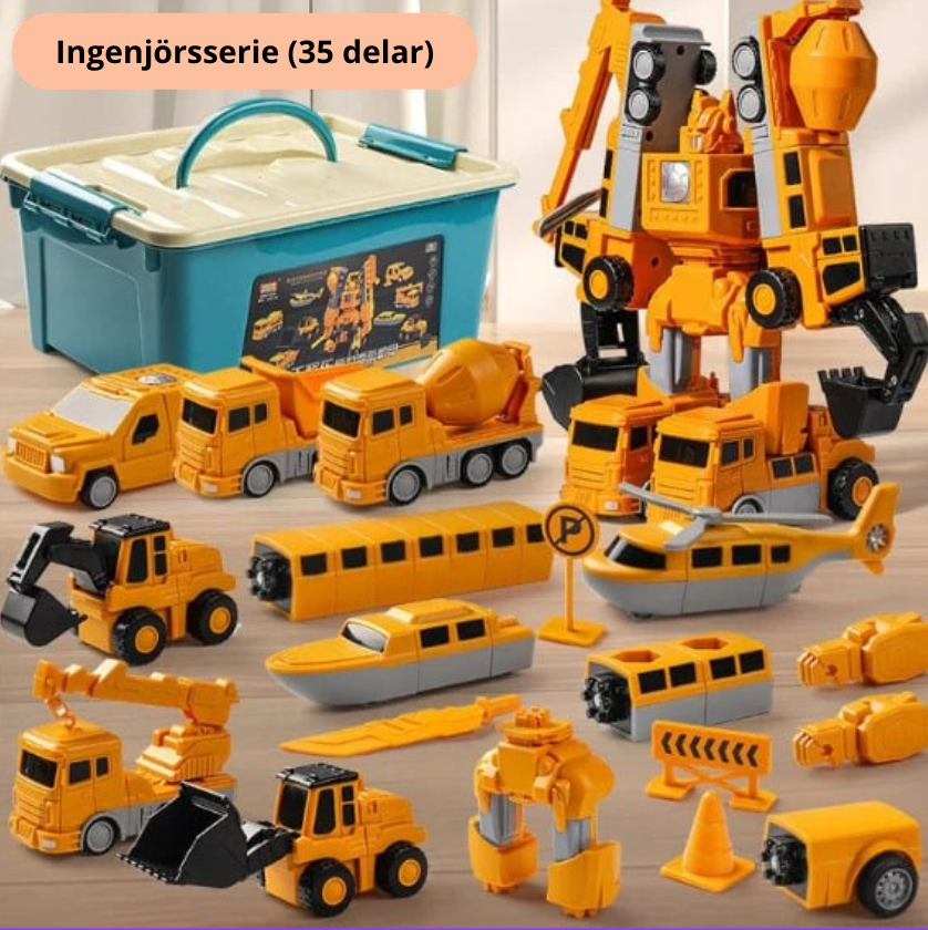 TransformaTruck™ Magnetiskt leksaksset | Magnetisk ombyggbar bygg- och monteringsbil