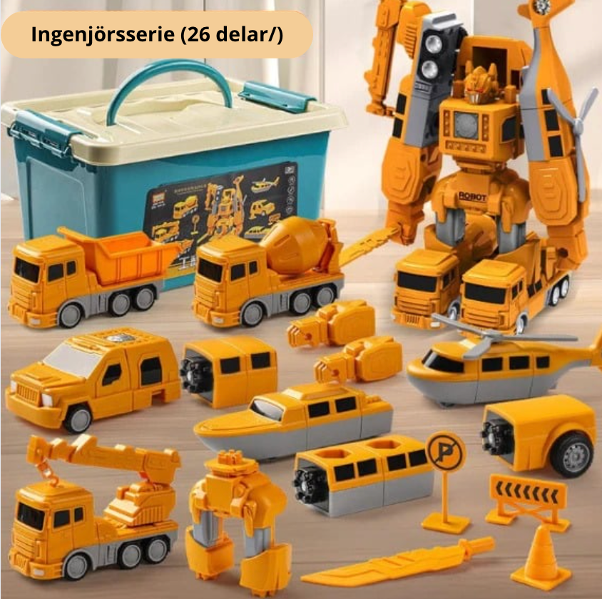 TransformaTruck™ Magnetiskt leksaksset | Magnetisk ombyggbar bygg- och monteringsbil